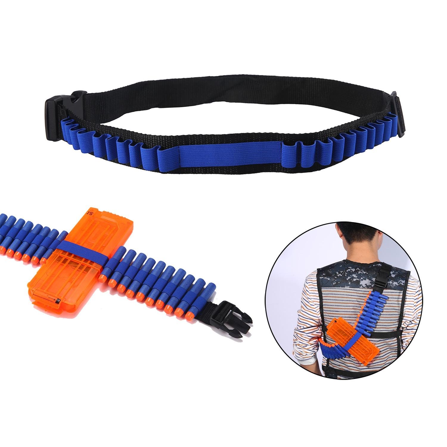 Aolvo Bullet Shoulder Strap Foam Darts Bandolier for Nerf Nstrike