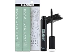 Lash Next Door Water Resistant Mascara Black Volume and Length - No Clump Volumizing Mascara for Thickening and Lengthening - Smudge Proof Lashes by Brooklyn and Bailey (2 Pack)