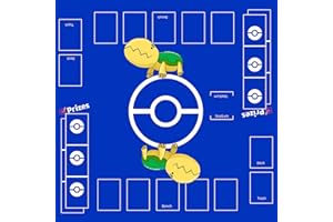 Jedaloke 24" Playmat for Game Cards, 2 Player Gaming Mat Board Trading Card Game Stadium with Playmat Bag(Blue-Tortoise THK 2mm)