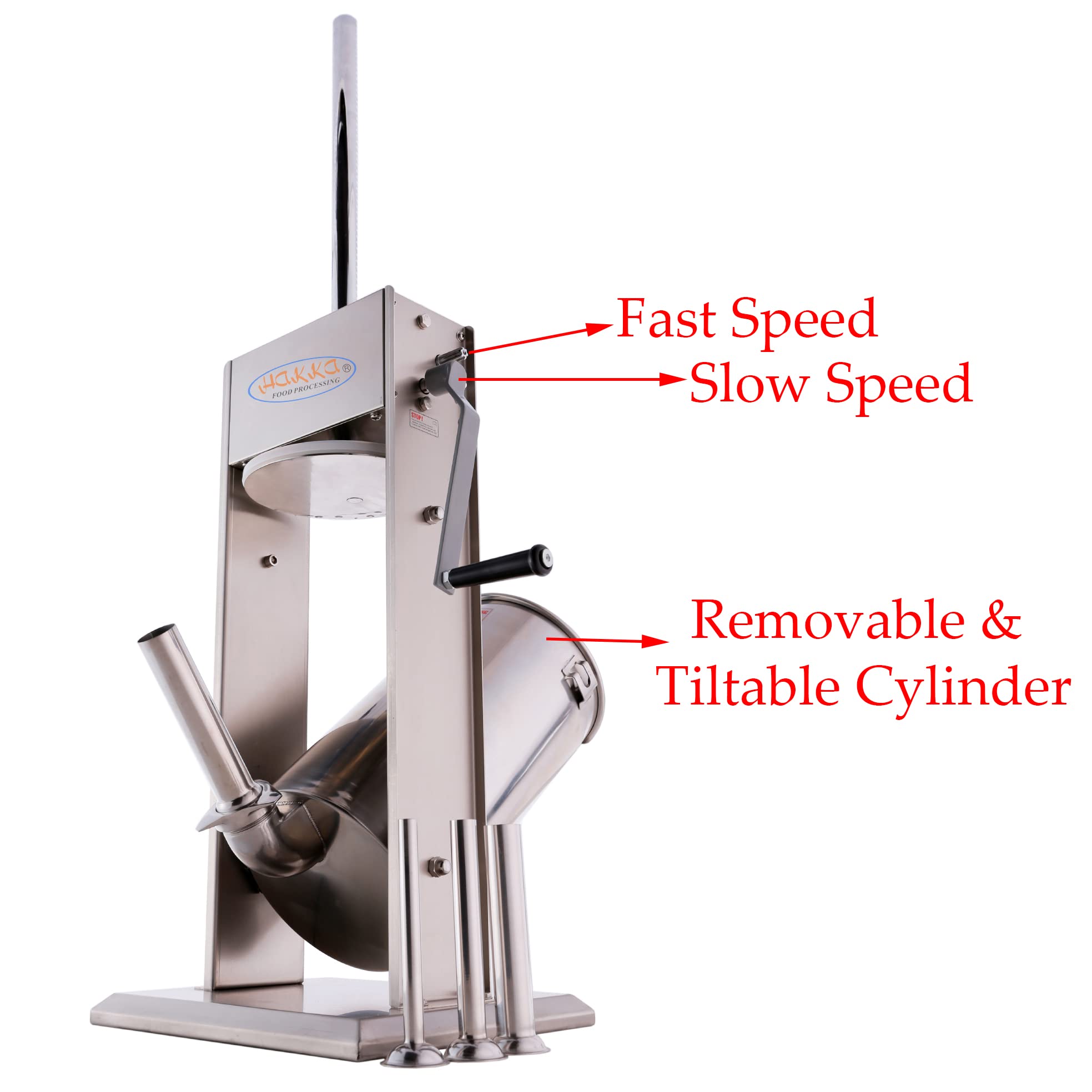 Hakka 15 Lb/7 L Sausage Stuffer 2 Speed Stainless Steel Vertical Sausage Maker