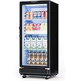 ICEVIVAL 6 Cu.Ft Commercial Beverage Fridge with Glass Door | Double-Tempered Glass, Locking Key &amp; LED, Indoor/Outdoor Use, Bar/Office/Restaurant, Adjustable Shelves, Energy Efficient