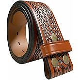 Utility Uniform Work Belt Basketweave Embossed One Piece Full Grain Belt 1-3/4"(45mm) Wide, Multi-Style Options