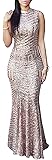 LOSRLY Womens Glitter High Split Sequin Maxi Long Party Evening Dress Prime