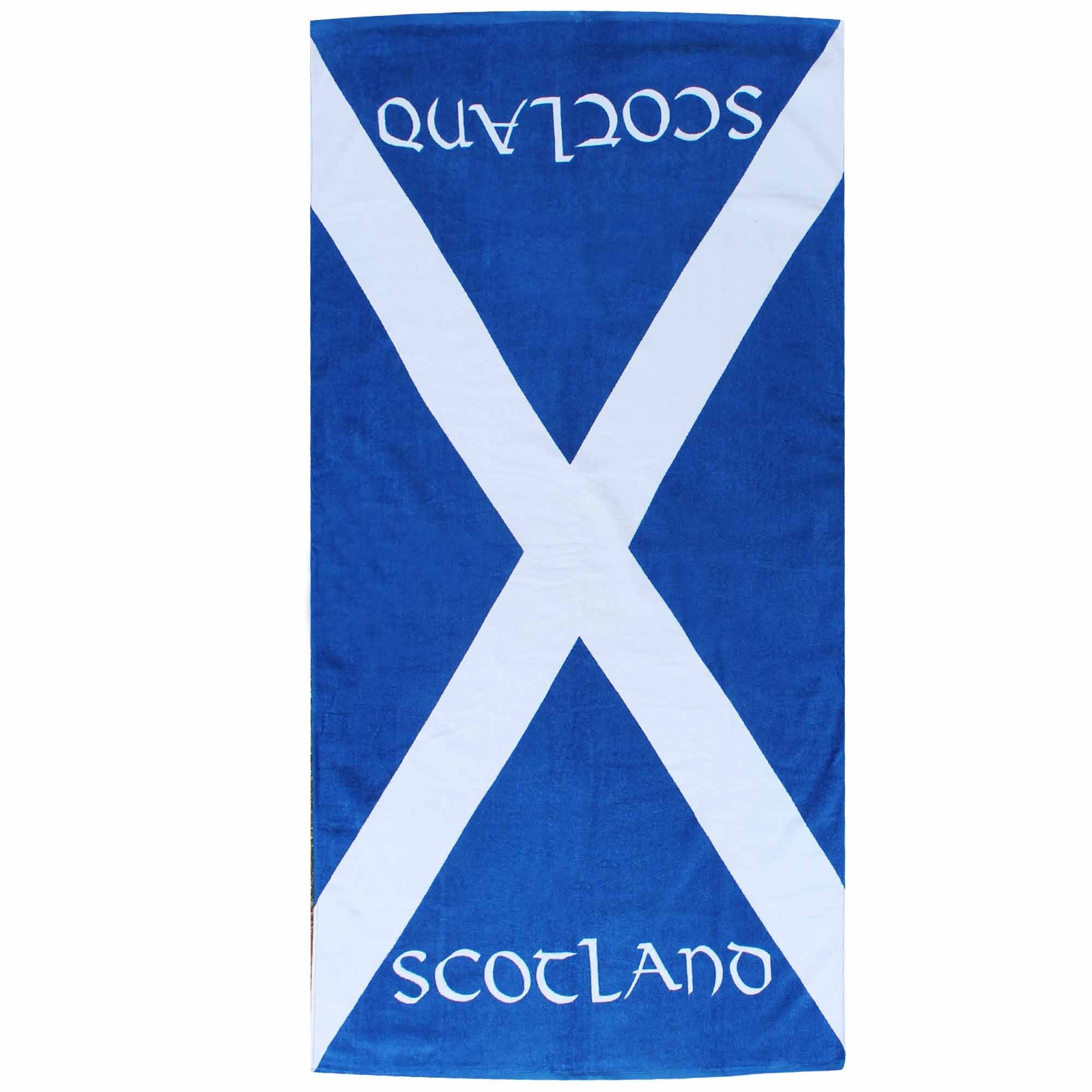 Beyond Happy Scotland Giant Saltire Beach & Bath Towel, 100% Cotton & 150cm X 75cm, Scotland Holiday Beach Towel, Big Bath Towel for Scotland Sports Fans