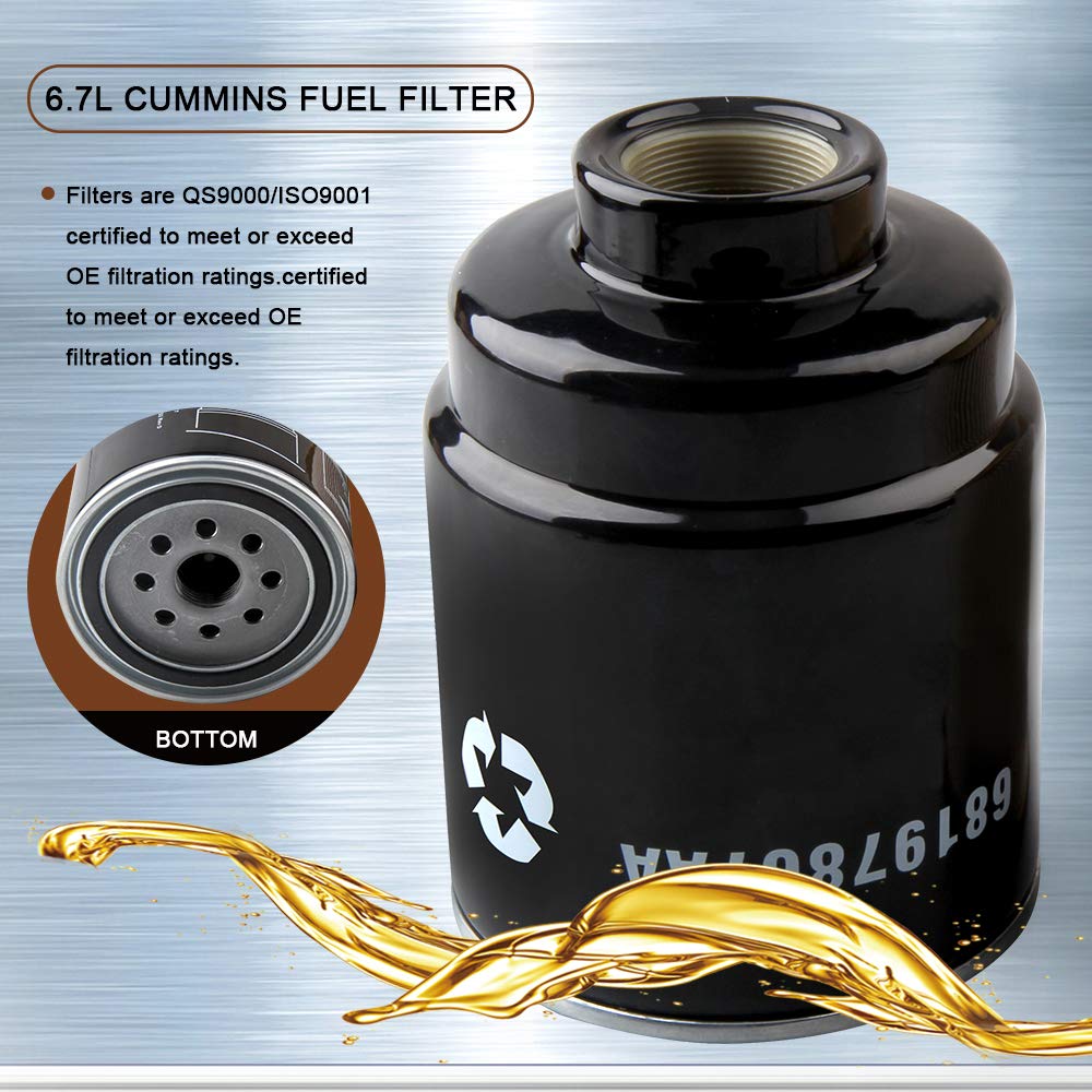 Auto Safety Diesel Fuel Filter Water Separator set for Dodge Ram 6.7L