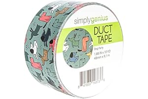Simply Genius Pattern Duct Tape Heavy Duty, 1.8 in x 10 Yards - Dog Party, Colorful Duct Tape with Printed Designs for Crafts