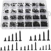 MEIYYJ 10 Kinds Small Multi-Purpose M1 M1.2 M1.4 M1.7 Phillips Head Micro Screws Self-Tapping Electronic Screws Assortment Kit Pack of 1000