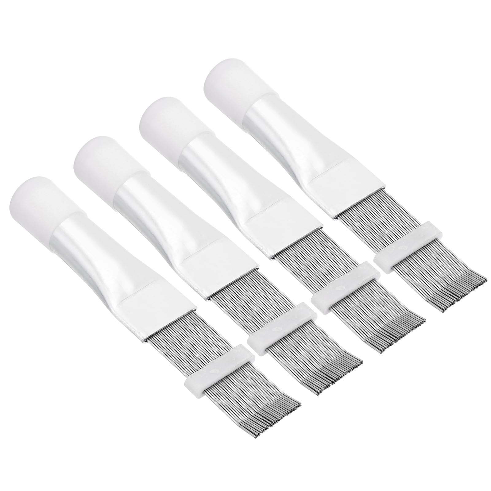 PATIKIL Air Conditioner Fin Comb, 4 Pack Stainless Steel AC Coil Cleaner Brush Fin Straightener Condenser Coil Repair Tool for Radiator Refrigerator Evaporator, Silver Tone