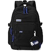 Armbq Kids Backpack for Girls - Aesthetic School Backpack for Teens & Elementary Students - Black Bookbag