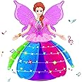 Dancing Robot for Kids Toddles with Music and LED Projection Girls Rotate Walk Electric Dolls- RC Automatically Avoid Obstacles Baby Toys