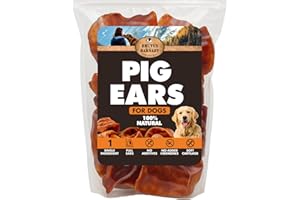 BRUTUS & BARNABY Whole Pig Ears for Dogs, 12 Ct. – All-Natural Single Ingredient Dog Chews, Slow Cooked & Fully Digestible Rawhide Alternative