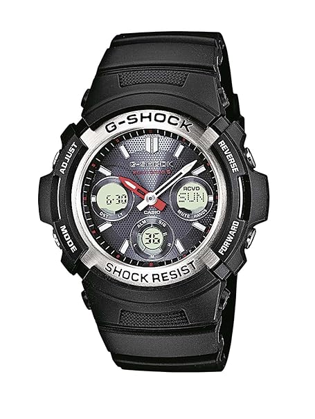 Casio Herren Analog-Digital Quarz Smart Watch Armbanduhr mit Harz Armband AWG-M100-1AER
