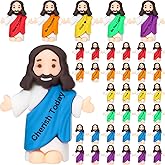 Barydat 100 Pcs Mini Jesus Figurines Bulk Tiny Easter Jesus Toys Little Figures Miniature Doll to Hide and Seek Religious Party Favors Sunday School Baptism Gift Church Events