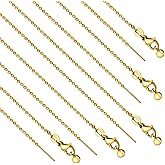 YOUBEIYEE 10 Pieces Adjustable Ball Chain Necklace for Jewelry Making Gold Plated Stainless Steel Bead Chains Bulk