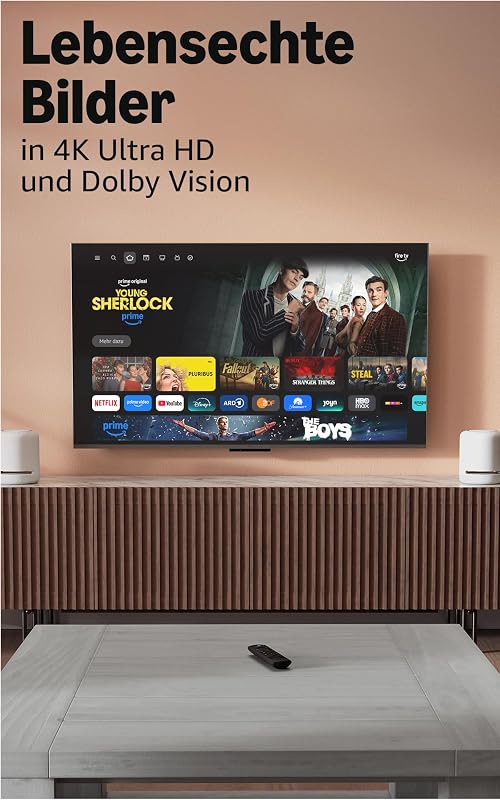 Fire TV Stick 4K Plus, mit Unterstützung für Wi-Fi 6 sowie Streaming in Dolby Vision/Atmos und HDR10+, finde Serien schneller mit Alexa+