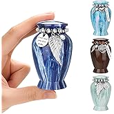 Kagrec Mini Urn for Human Ashes for Women Men Aluminium Keepsake Small Urn for Ashes Keepsake-Ocean Blue