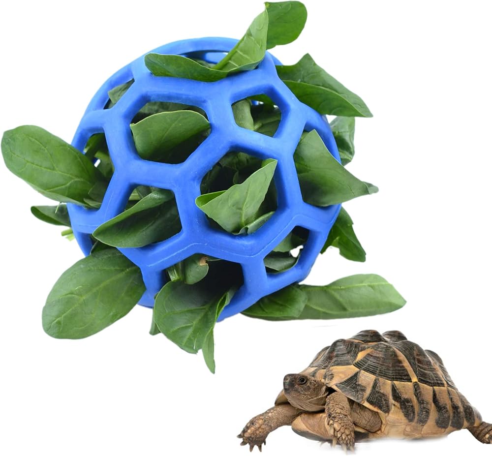 vomvomp Tortoise Treat Ball Feeder 5.5in Foraging Toy Gift Turtle