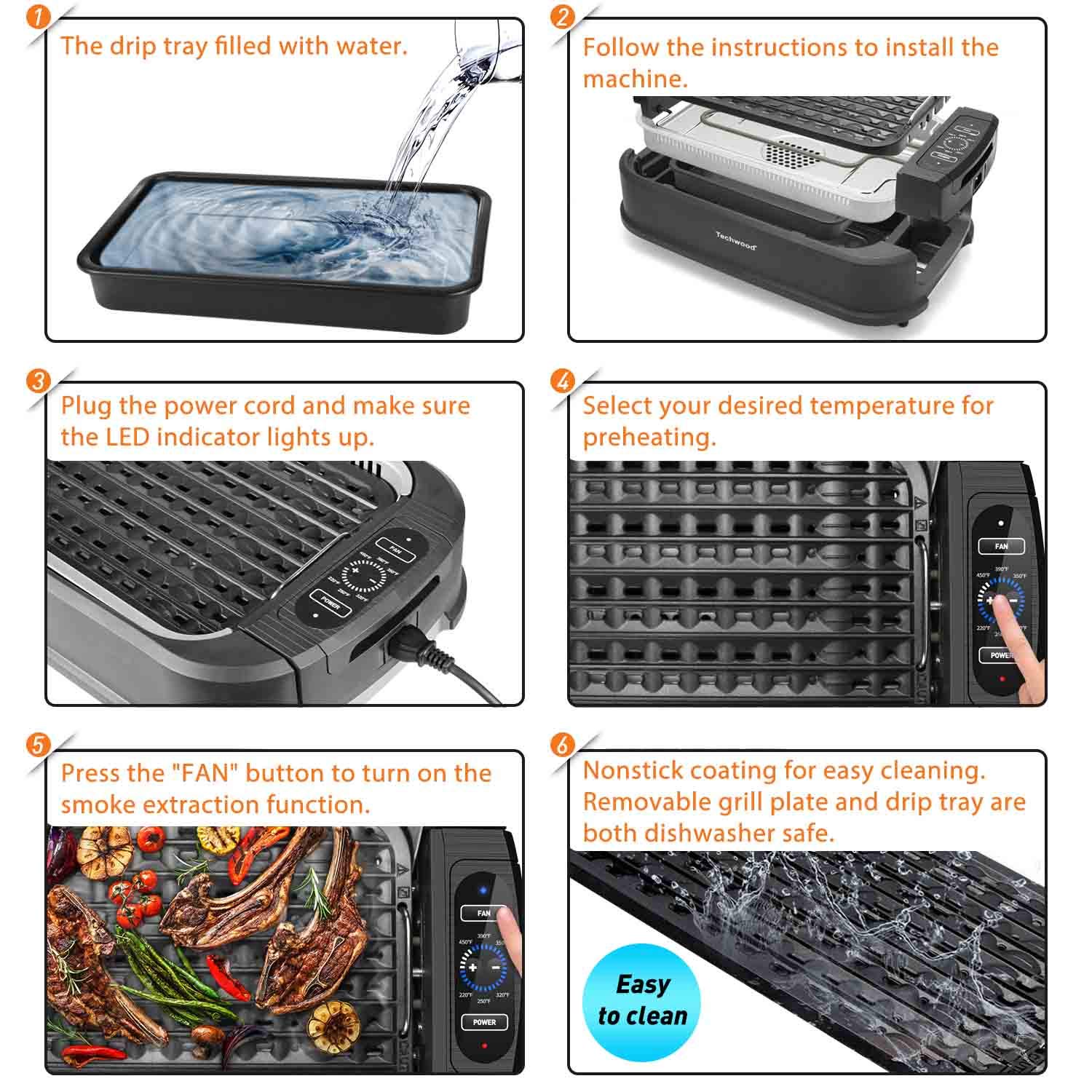 indoor grill with smoke extractor