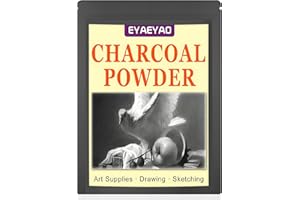 Eyaeyao Premium Charcoal Powder for Drawing and Art, Drawing Charcoal for Sketching, Shading, Blending with Beginners & Pro Artists - 4 Ounces