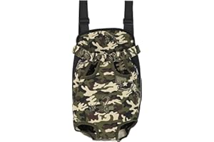 GEEPET Legs Out Front-Facing Dog Carrier Hands-Free Adjustable Pet Puppy Cat Backpack Carrier for Walking Hiking Bike and Motorcycle (Small, Camouflage)