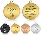 EDSG Personalised Pet Tags Deep Engraved Stainless Steel Gold Round 25-50mm view 5
