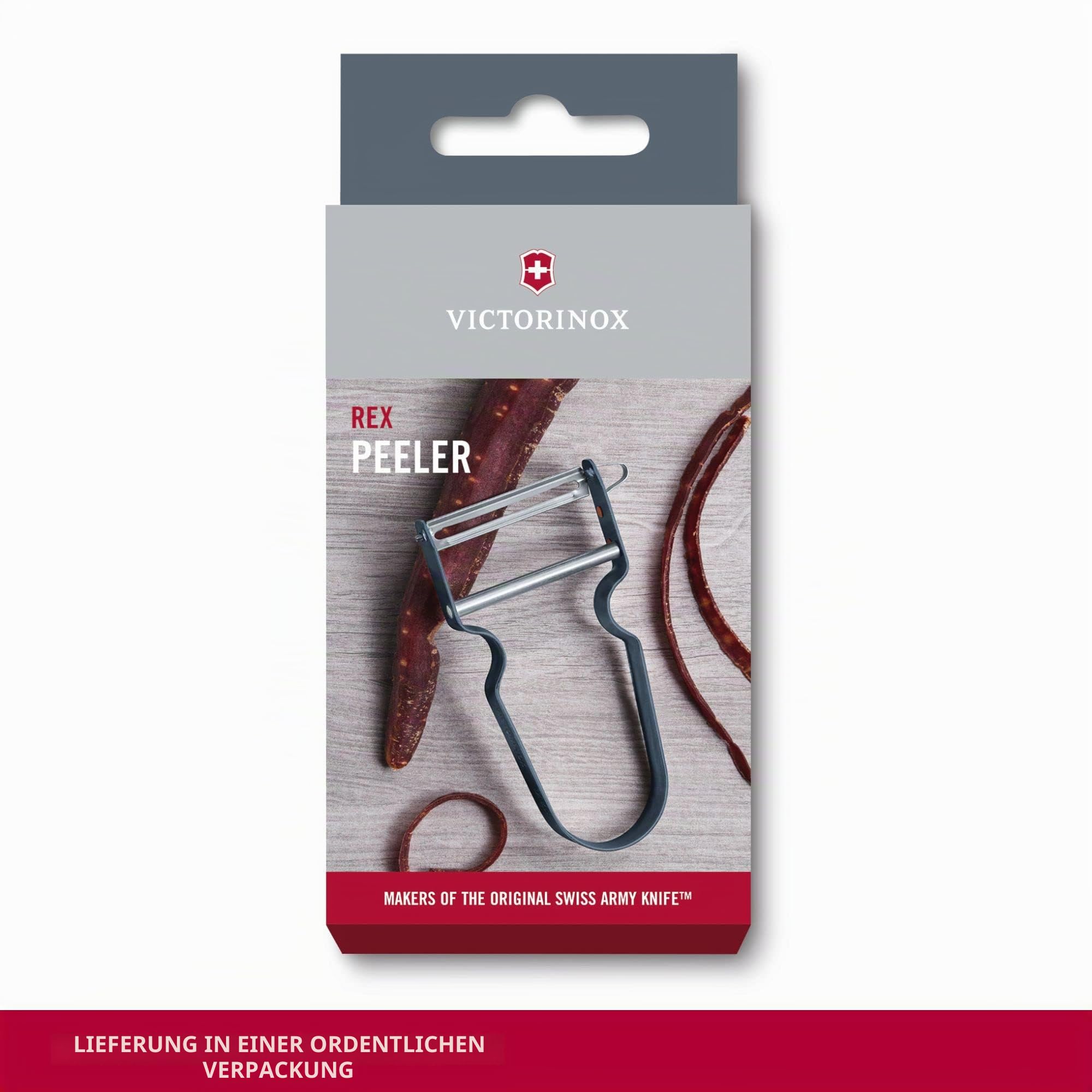 Victorinox REX Profi Sparschäler, Gemüseschäler, Kartoffelschäler, Gerader Schliff, Pendelklinge, Extra Scharf, Aluminium 3