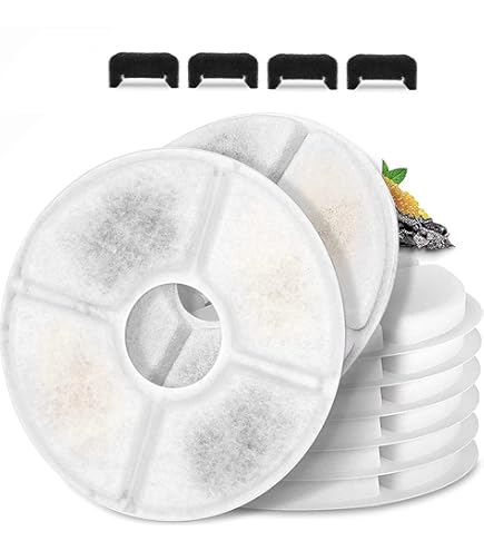 Cat Water Fountain Filters for 84oz/2.5L Stainless Steel Pet Fountain and 67oz/2.0L Plastic Cat Drinking Fountain, 4 Pack Pet Replacement Filters Set