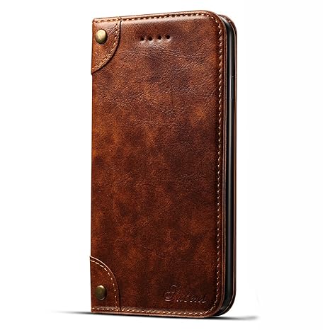 HARRMS Apple iPhone 6/6s 4,7' Leder Hülle Flip Case Handytasche und Brieftasche mit Kreditkarten Kartenfach mit Unsichtbarem 