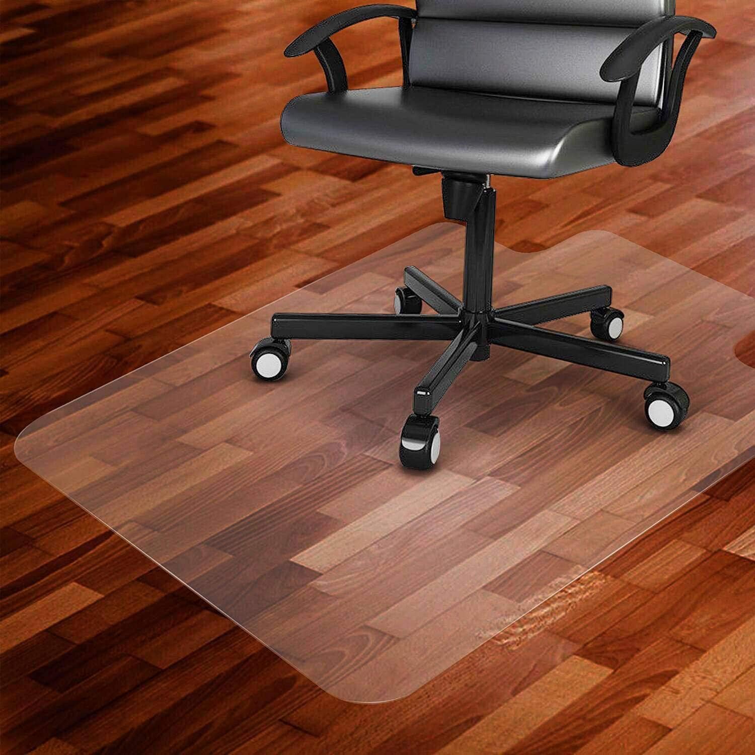 BLSTY Non-Slip PVC Office Chair Mat, Clear Floor Protector Anti-Scratch For Computer Desk Rolling Chairs Carpet-50x80cm(20x31inch)-Transparent 1.0mm
