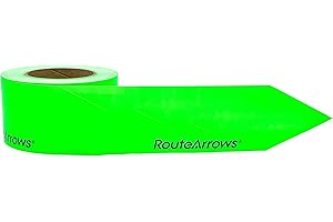 RouteArrows 250 Pack ($.40/Arrow) Strong Adhesive Green Arrow Stickers, Hi-Viz Directional Arrows Perfect for Outdoor Pavements and Most Indoor Floor Types