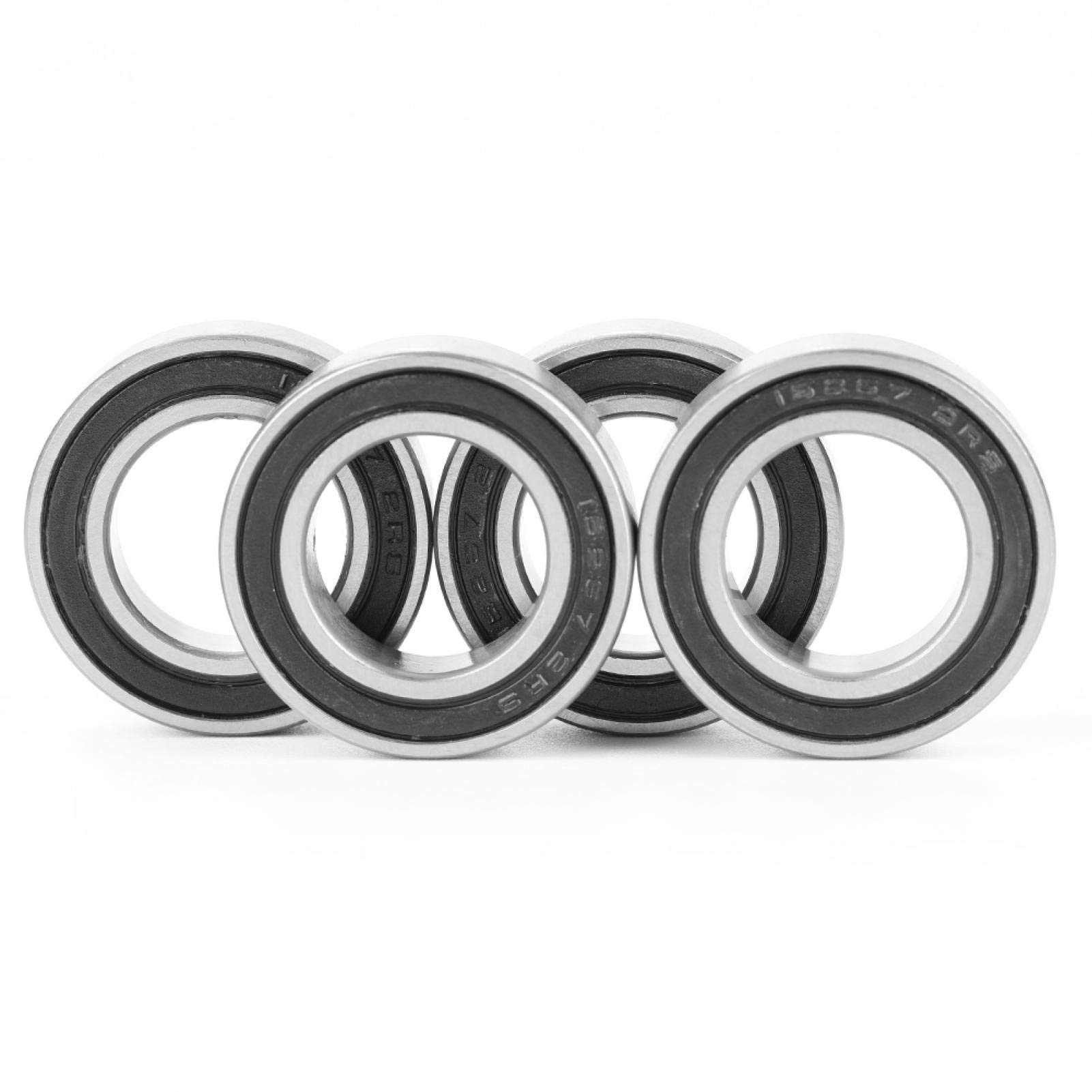 Fafeicy Deep Groove Ball Bearing 15x26x7mm Double Sealed Ball Bearing for Electronics Pumps Machinery 4 Pack Rubber Sealed Steel Bearing