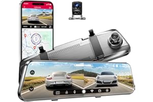 LINGDU LD2K Rear View Mirror Camera WiFi, 2.5K Mirror Dash Cam Front and Rear, 10" Full Touch Screen Rear View Mirror Backup Camera, Reverse Assist, WDR Night Vision, 24H Parking Mode, G-Sensor