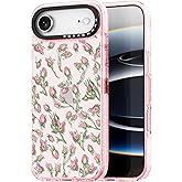 Rosarnnah for iPhone Air Case Cute - Durable Shockproof 6.6 ft Drop Impact Phone Case - Funny Rosebud Design (6.5") Glitter Pink