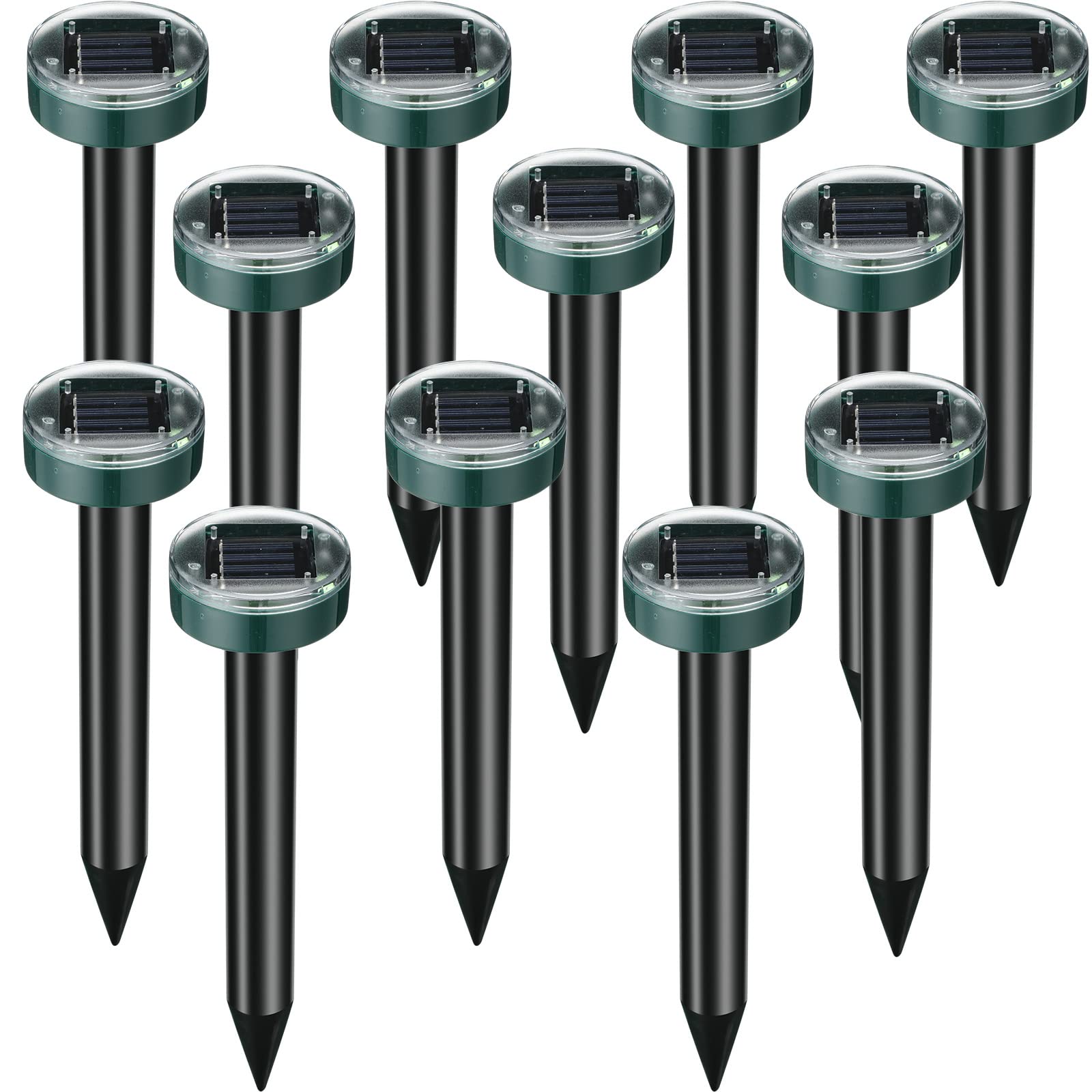 Photo 1 of Solar Mole Repellent Ultrasonic Mole Repellent Solar Powered Outdoor Powered Sound Wave Deterrent for Lawn Garden for Snakes Moles Gophers Groundhogs Voles and Other Burrowing Mice, Round (12)