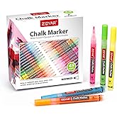 ZEYAR Liquid Chalk Marker, Wet Erase Marker, Water-Based Opaque Ink, Fine Tip for Detailed Drawing, Writes on Nonporous Chalkboards, Bistro Boards, Windows, Plastic and more (48 Full Colors)