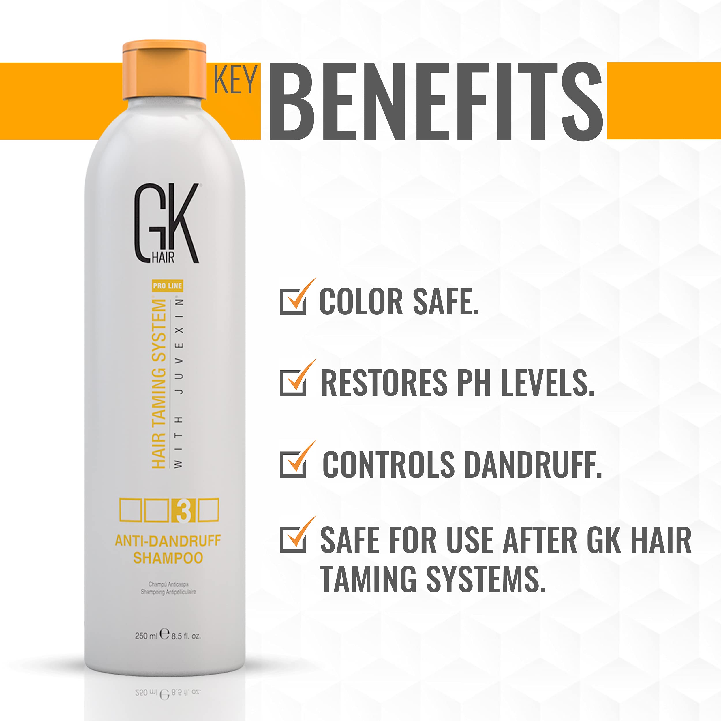 GK HAIR Anti-Dandruff Shampoo Feel the Relief as Itching and Flakes Fade Away, Leaving Your Scalp Refreshed and Hair Soft, Smooth, and Full of Life – Sulfate-Free, 8.5 Fl Oz