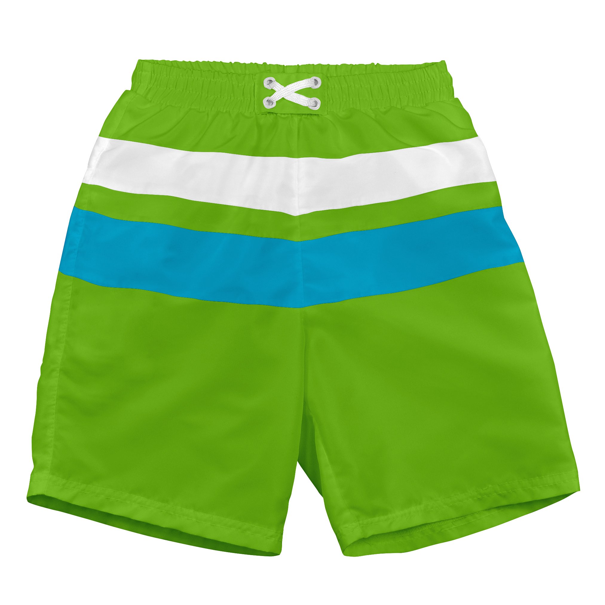 Green Sprouts - Color block trunks with swim diaper - Lime Aqua - 6mo (3-6m)