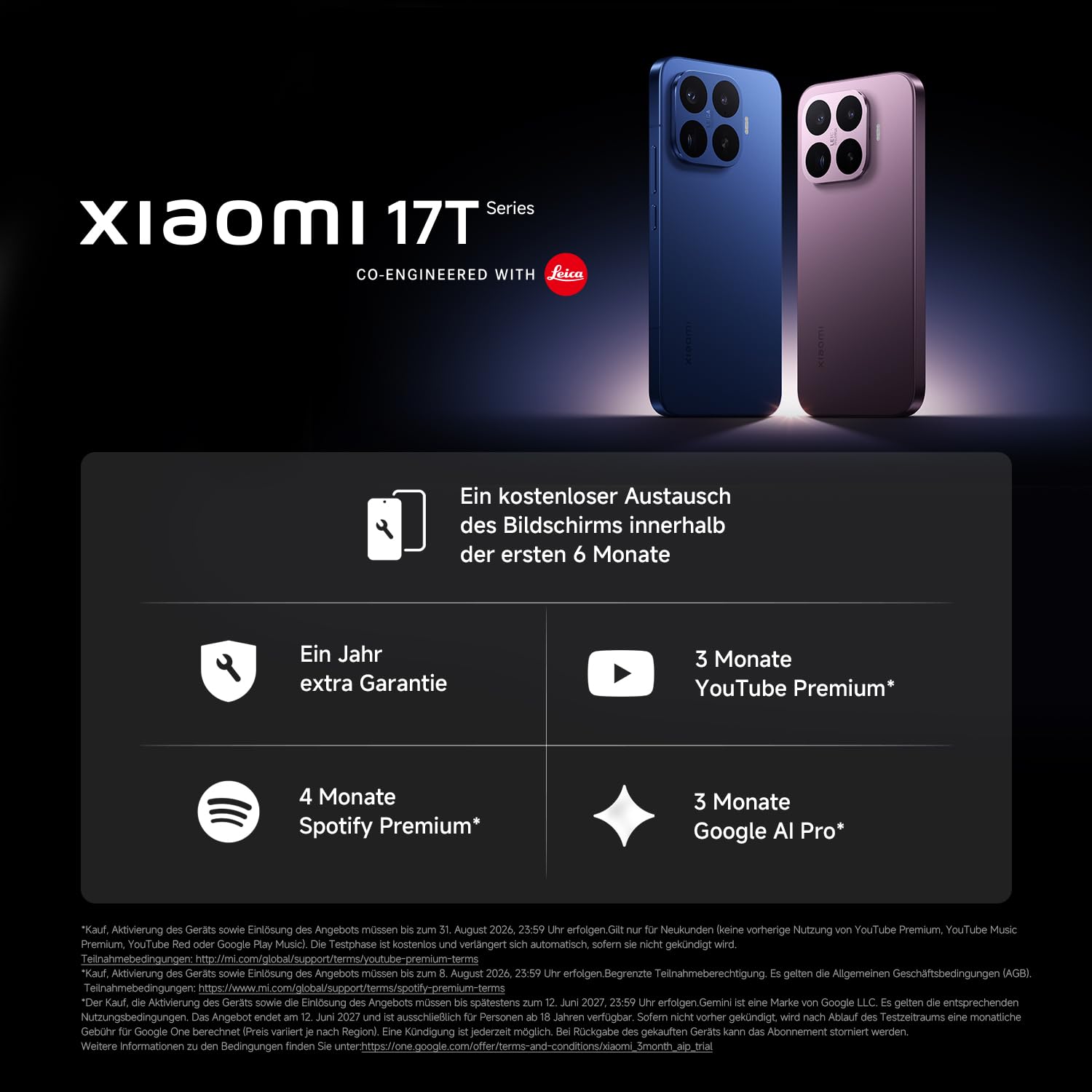 XIAOMI 17T Smartphone 12GB+512GB, Handy mit Android, 6,59'' 120Hz Display, 6500mAh Akku, Leica 5X Telekamera, 67W HyperCharge, Schwarz, 3 Jahre Herstellergarantie, inkl. Redmi Pad 2 9.7 4+64GB Gray 4