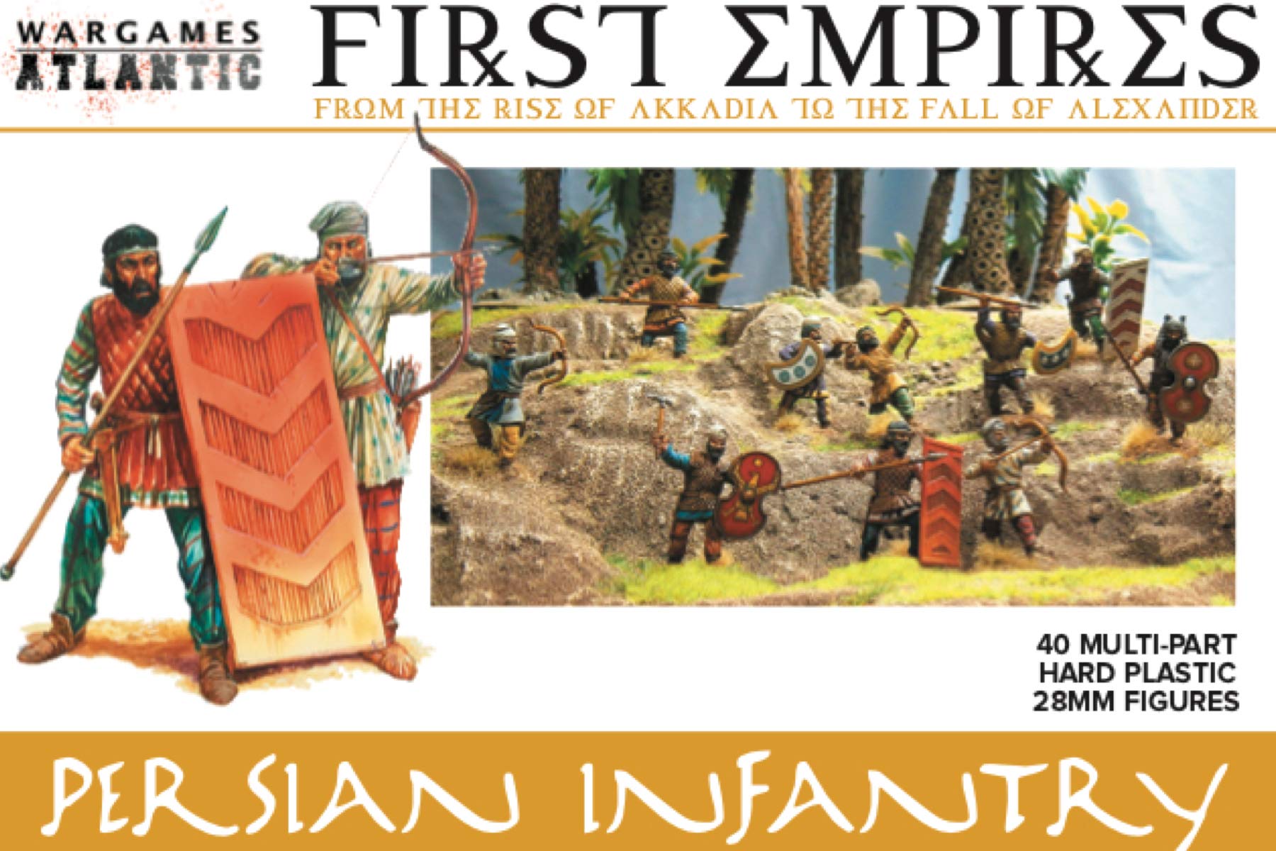Wargames Atlantic First Empires - Persian Infantry - 40 Multi-Part Hard Plastic 28MM Figures