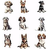 SUPERDANT 9pcs Puppy Dog Heat Transfer Stickers Cute Dog Iron on Transfers Iron on Patches Stickers Washable Heat Transfer Decals for T Shirts Clothing Jeans Backpacks DIY Applique