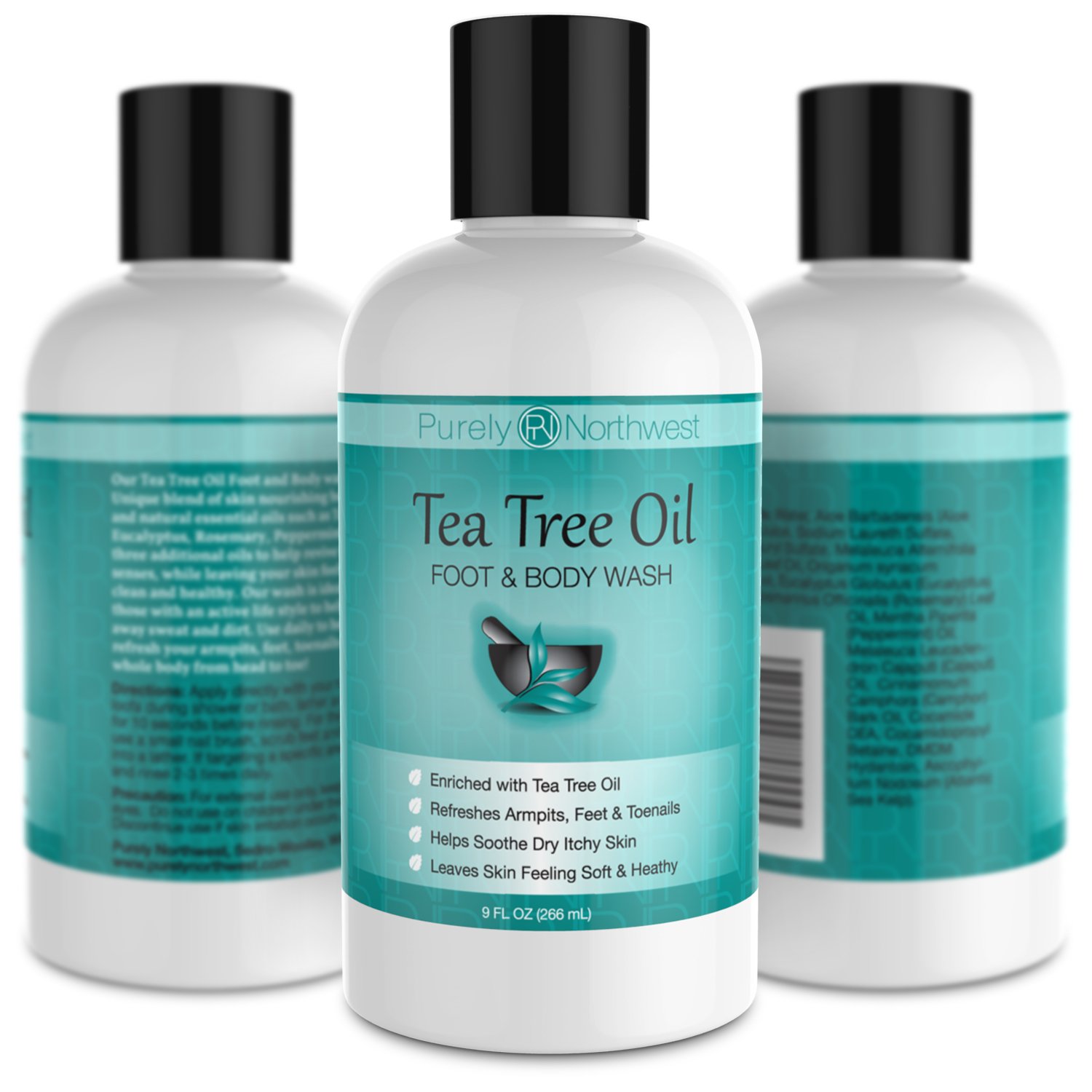 Antifungal Tea Tree Oil Body Wash, Helps Athletes Foot, Ringworm, Toenail Fungus, Jock Itch, Acne, Eczema & Body Odor- Soothes Itching & Promotes Healthy Feet, Skin and Nails 9oz. - Image 4