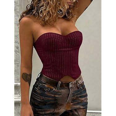 Donne Lace Up Overbust Faux Leather Zipper Evento basco Bustier