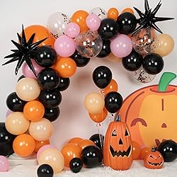 Black Orange Pink Balloon Arch,Balloon Garland with