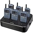 Retevis RB19 Radios Walkie Talkies Long Range,2 Way Radios Rechargeable,Mini,Ultra-Thin,1650mAh Battery (6 Pack),with 6 Way M