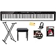 Casio Privia PX-S3100 Digital Piano - Black Bundle with Adjustable Stand, Bench, Headphones, Instructional Book, Online Lessons, Instructional DVD, and Austin Bazaar Polishing Cloth