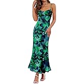 ZESICA Womens Summer Floral Spaghetti Straps Maxi Dress 2026 Sleeveless Square Neck Bodycon Beach Boho Long Dresses