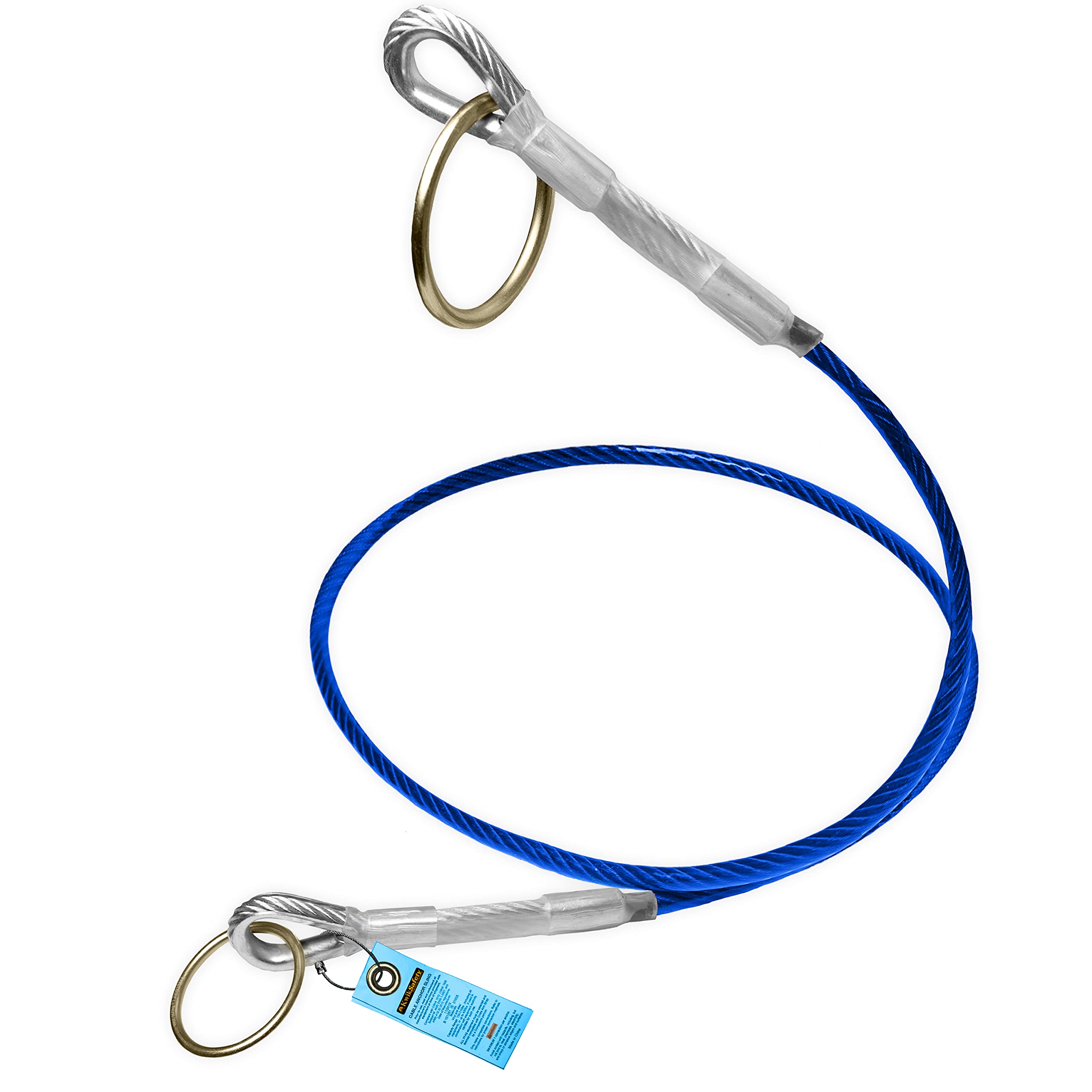Photo 1 of KwikSafety - Charlotte, NC - Lemur 6' Cable Anchor Sling Safety Anchor [PVC Coated Cable] ANSI & OSHA Compliant Pass-Through Galvanized Steel Positioning Lanyard Beam Strap PPE Equipment