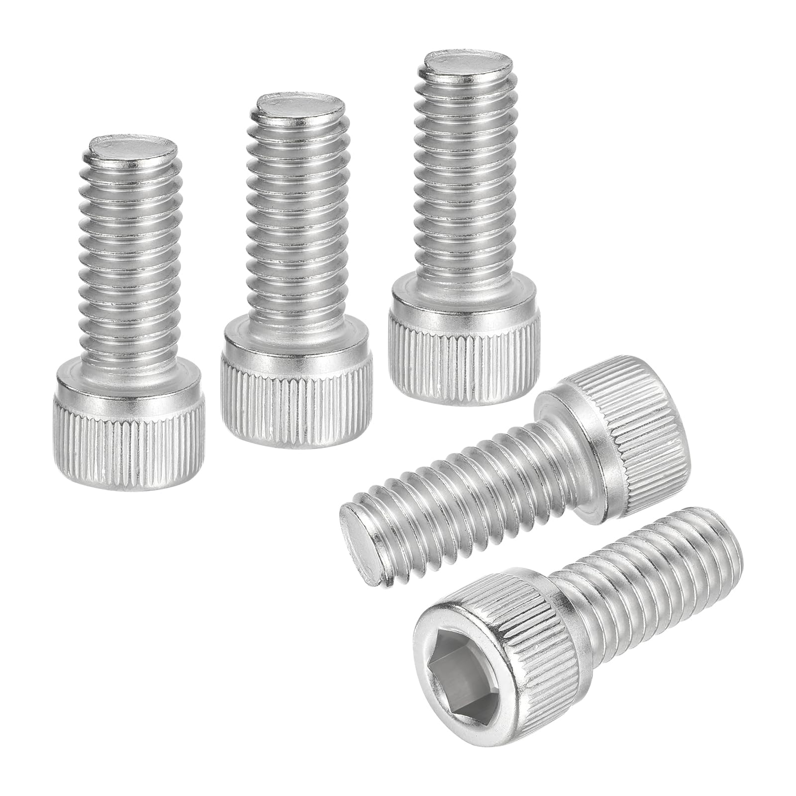 DTGN 3/8"-16x7/8" Socket Head Cap Screws Bolts - 10Pack - Good for Road Bicycle, Mountain Bike, Auto, Motorcycle - 304 Stainless Steel Hex Head Metric Screws - Silver