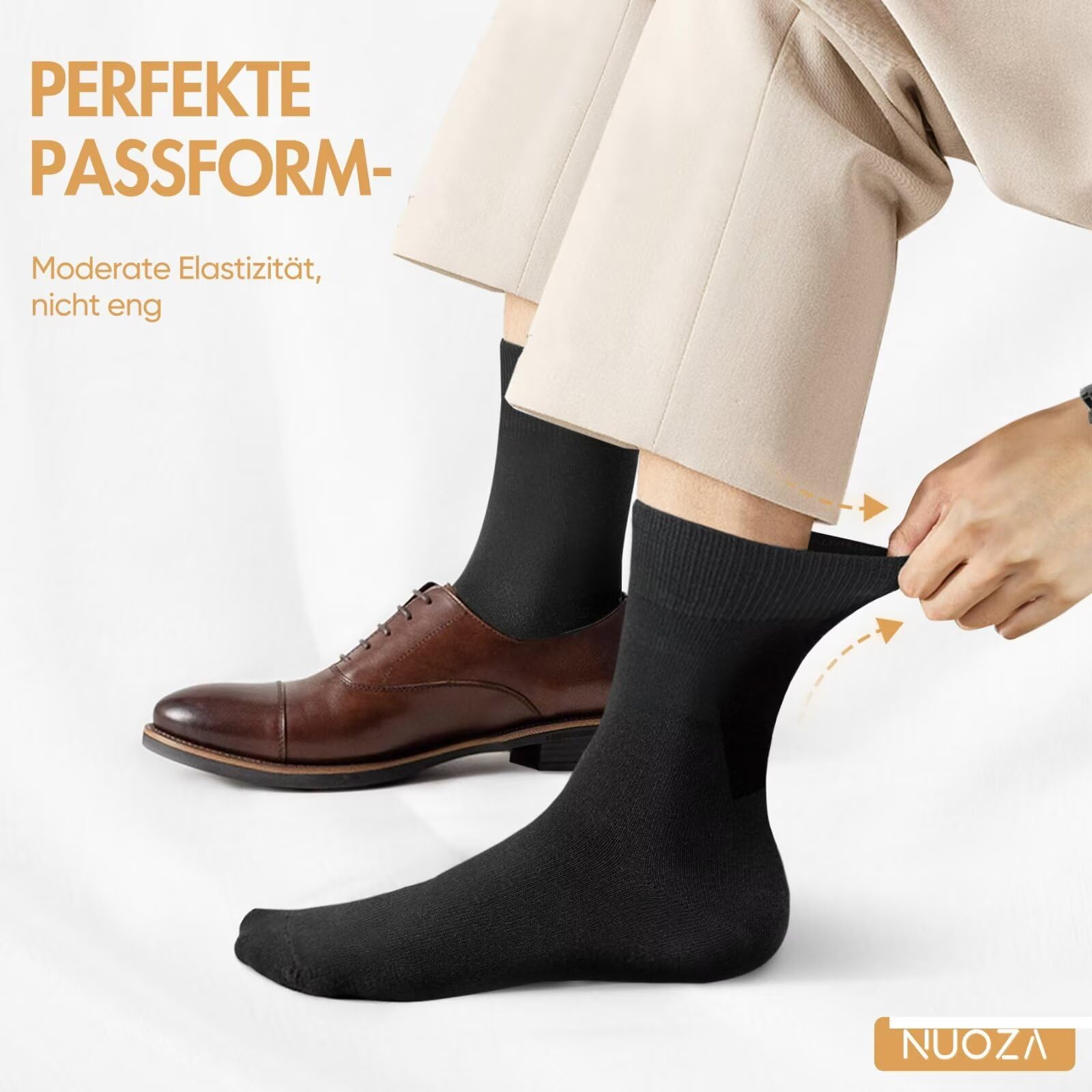 NUOZA 12 Paar Socken Herren 43-46 Schwarz Sportsocken Baumwolle Tennissocken Herren 43-46 Business Socken Damen Lange Atmungsaktive Socks Schwarze Herrensocken Wandersocken Männer Laufsocken 2