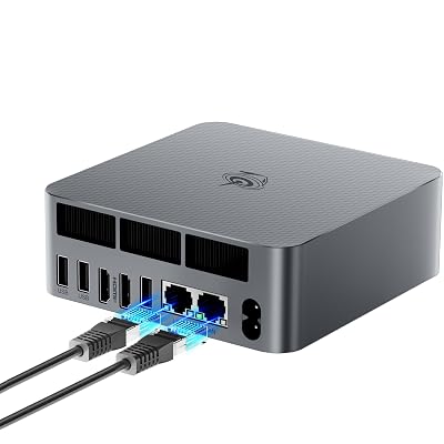 Beelink EQR6 Mini PC, AMD Ryzen 5 6600U(up to 4.5GHz, 6C/12T), Mini Computer 24GB LPDDR5 RAM 500G NVME SSD, Micro PC 4K@60Hz Dual HDMI Display/WiFi6/BT5.2/Office/Home/HTPC/Built-in PSU